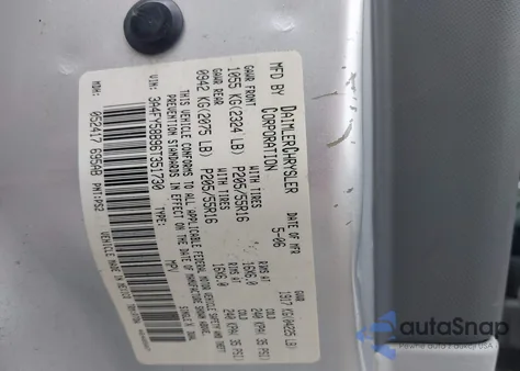 2006 Chrysler Pt Cruiser Touring from USA, damaged, VIN 3A4FY58B96T351730